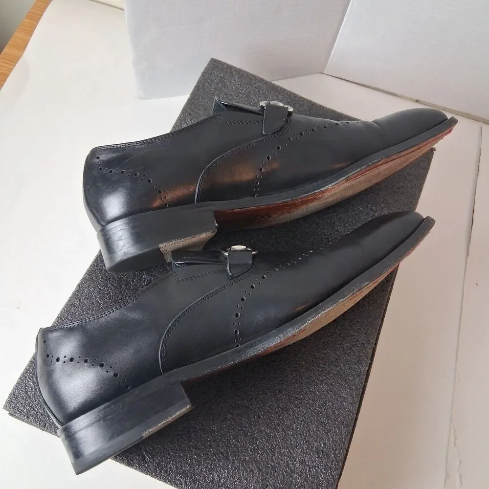 Carrucci Burnished Calfskin Slip-On Dress Shoe Loafers for Men Size 12 US USED